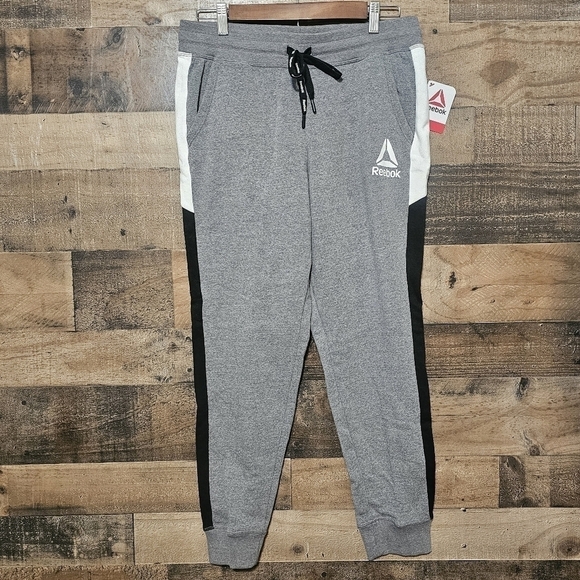 New Reebok women color block fleece Jogger Size M - Picture 2 of 8